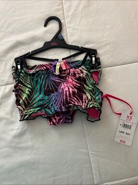 Justice Girls' Tropical Print Two-Piece Bikini — Pink, Green, Blue, Purple